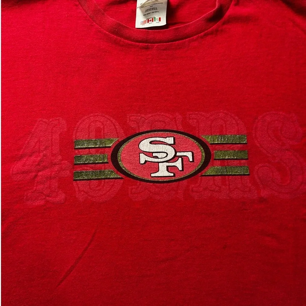 San Francisco 49ers Adidas T Shirt Mens 2XL Red‎ NFL Football Graphic Tee